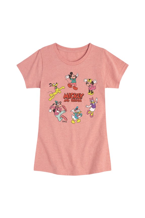 - Mickey Friends Circle - Youth Girls Fitted Short Sleeve T-Shirt
