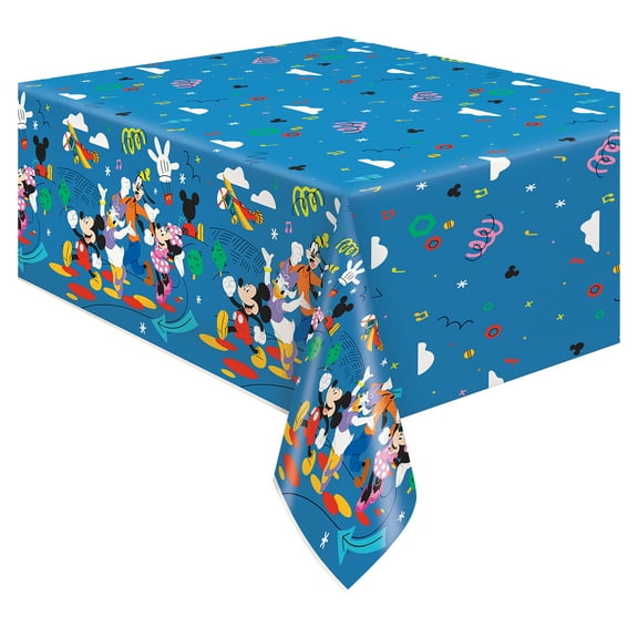 Disney Mickey & Friends Clubhouse Rectangular Plastic Table Cover, 1ct