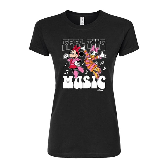 Disney - Mickey & Friends - Daisy Dances with Minnie - Feel the Music - Juniors Fitted Graphic T-Shirt