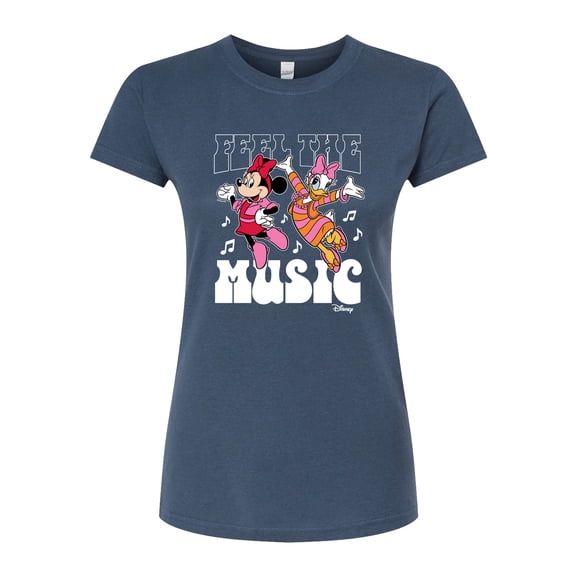 Disney - Mickey & Friends - Daisy Dances with Minnie - Feel the Music - Juniors Fitted Graphic T-Shirt