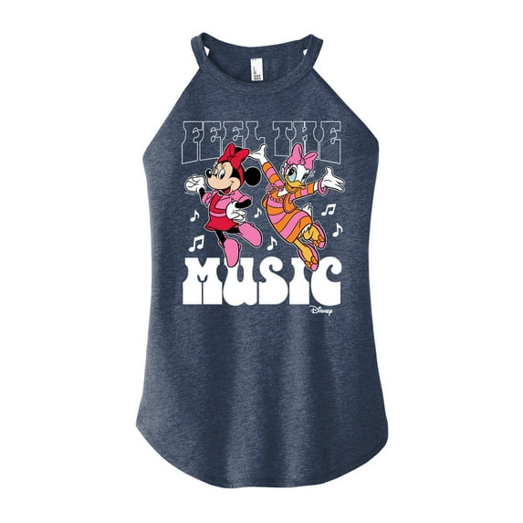 Disney - Mickey & Friends - Daisy Dances with Minnie - Feel the Music - Juniors High Neck Tank Top