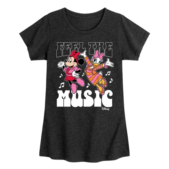 Disney - Mickey & Friends - Daisy Dances with Minnie - Feel the Music - Toddler And Youth Girls Short Sleeve Graphic T-Shirt