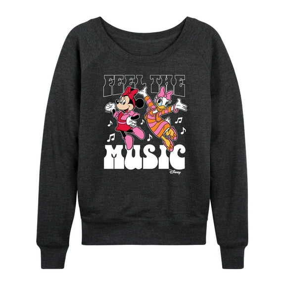 Disney - Mickey & Friends - Daisy Dances with Minnie - Feel the Music - Women's Lightweight French Terry Long Sleeve Shirt