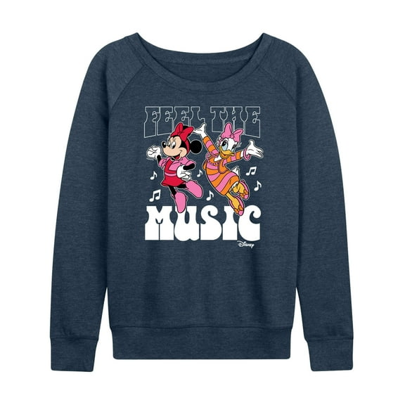 Disney - Mickey & Friends - Daisy Dances with Minnie - Feel the Music - Women's Lightweight French Terry Long Sleeve Shirt