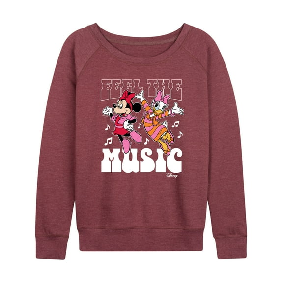 Disney - Mickey & Friends - Daisy Dances with Minnie - Feel the Music - Women's Lightweight French Terry Long Sleeve Shirt