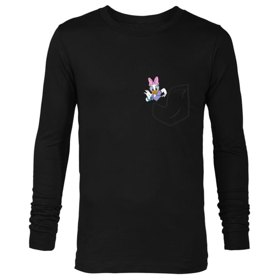 Disney Mickey & Friends Daisy Duck Small Pocket - Long Sleeve T-Shirt for Men - Customized-Black