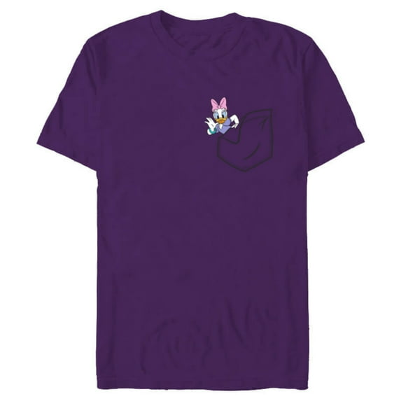 Disney Mickey & Friends Daisy Duck Small Pocket - Short Sleeve Blended T-Shirt for Adults - Customized-Purple