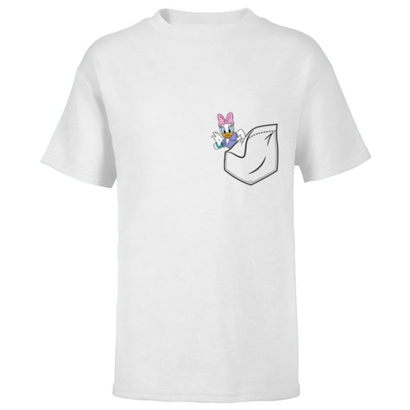 Disney Mickey & Friends Daisy Duck Small Pocket - Short Sleeve T-Shirt for Kids - Customized-White
