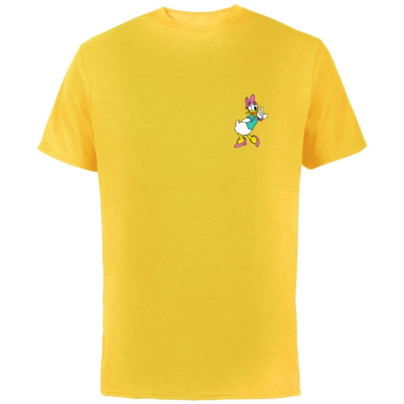 Disney Mickey & Friends Daisy Duck Small Pose - Short Sleeve Cotton T-Shirt for Adults - Customized-Yellow