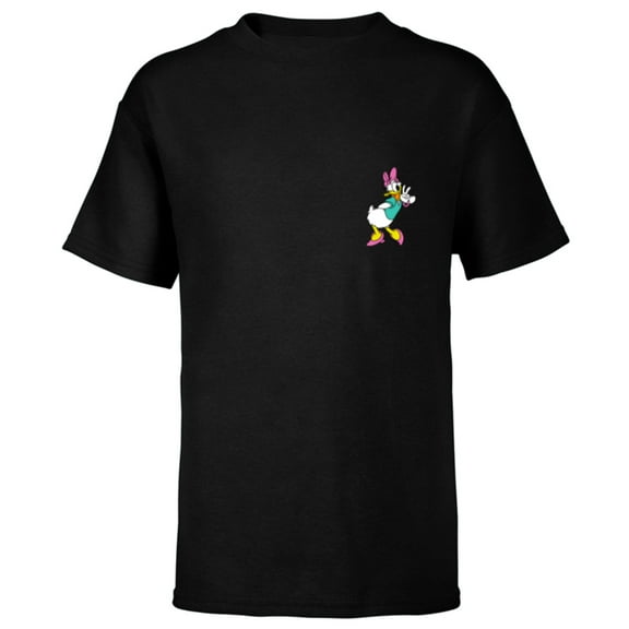 Disney Mickey & Friends Daisy Duck Small Pose - Short Sleeve T-Shirt for Kids - Customized-Black