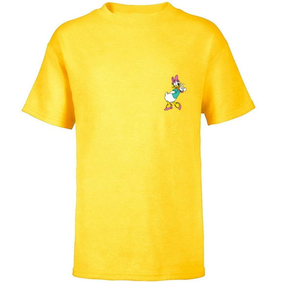Disney Mickey & Friends Daisy Duck Small Pose - Short Sleeve T-Shirt for Kids - Customized-Yellow