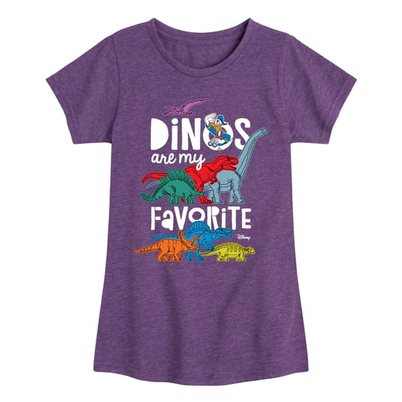 Disney - Mickey & Friends - Dinos Are My Favorite - Toddler & Youth Girls Short Sleeve T-Shirt