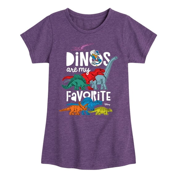 Disney - Mickey & Friends - Dinos Are My Favorite - Toddler & Youth Girls Short Sleeve T-Shirt