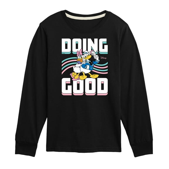 Disney - Mickey & Friends - Donald Duck & Daisy - Doing Good - Toddler And Youth Long Sleeve Graphic T-Shirt