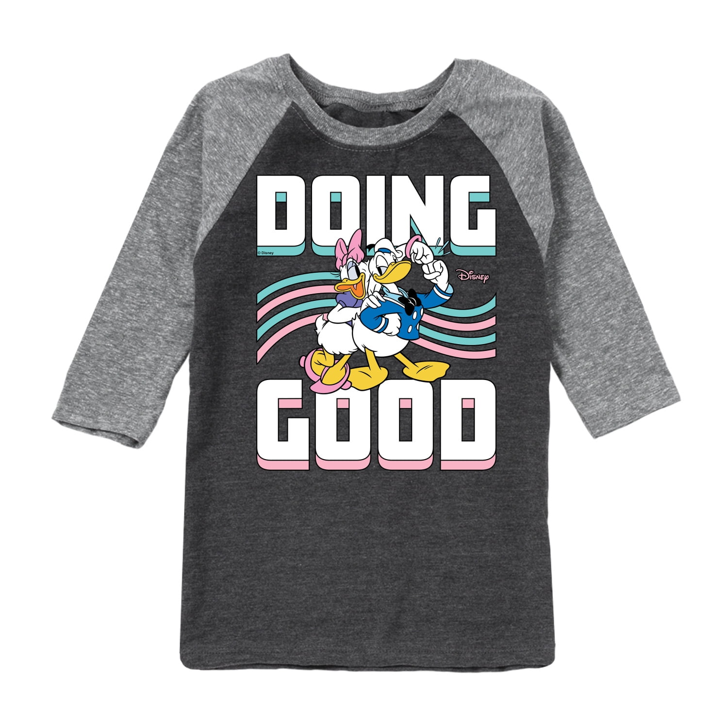 Babyhug Full Sleeves Striped T-Shirt Mickey Mouse & Donald Duck Print - Green