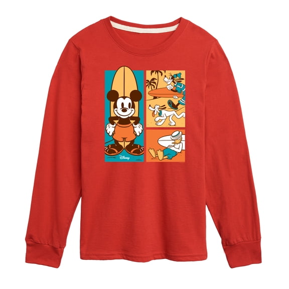 Disney - Mickey & Friends - Donald Duck, Goofy, & Pluto - Sun, Sand, & Surf - Toddler And Youth Long Sleeve Graphic T-Shirt