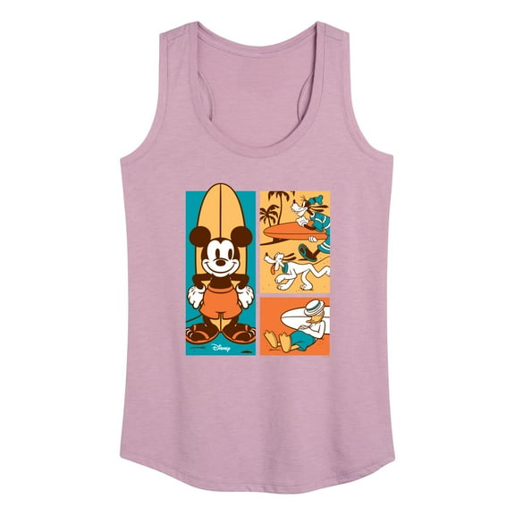 Disney - Mickey & Friends - Donald Duck, Goofy, & Pluto - Sun, Sand, & Surf - Women's Racerback Tank Top