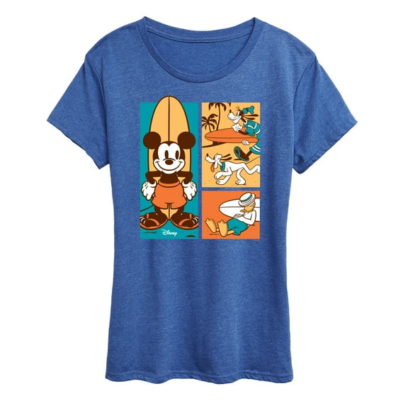 Disney - Mickey & Friends - Donald Duck, Goofy, & Pluto - Sun, Sand, & Surf - Women's Short Sleeve Graphic T-Shirt