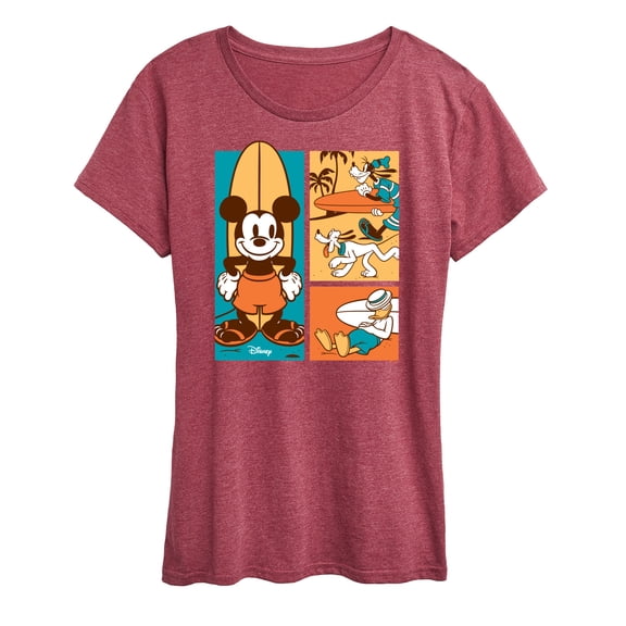 Disney - Mickey & Friends - Donald Duck, Goofy, & Pluto - Sun, Sand, & Surf - Women's Short Sleeve Graphic T-Shirt