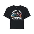 thumbnail image 1 of Disney - Mickey & Friends - Donald Duck, Minnie, Mickey, & Daisy - Dance Like Nobody's Watching - Juniors Cropped Cotton Blend T-Shirt, 1 of 5