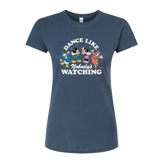 Disney - Mickey & Friends - Donald Duck, Minnie, Mickey, & Daisy - Dance Like Nobody's Watching - Juniors Fitted Graphic T-Shirt