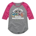 thumbnail image 1 of Disney - Mickey & Friends - Donald Duck, Minnie, Mickey, & Daisy - Dance Like Nobody's Watching - Toddler And Youth Girls Raglan Graphic T-Shirt, 1 of 5