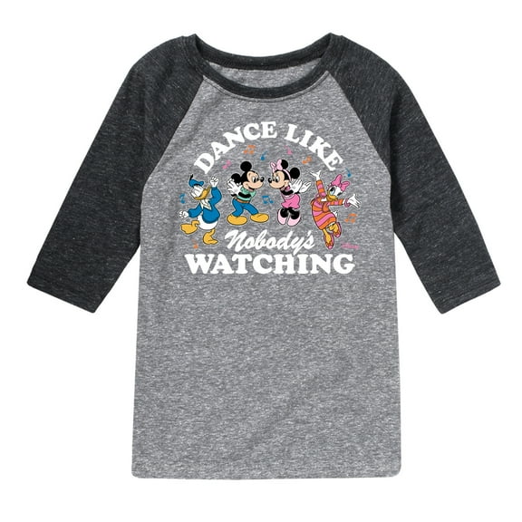 Disney - Mickey & Friends - Donald Duck, Minnie, Mickey, & Daisy - Dance Like Nobody's Watching - Toddler And Youth Raglan Graphic T-Shirt