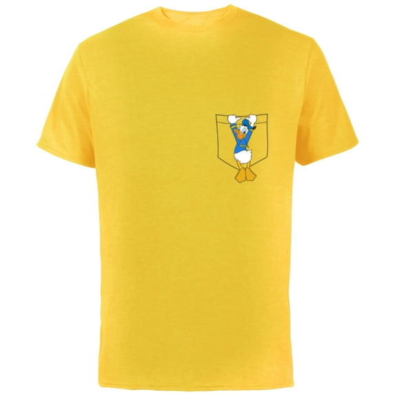 Disney Mickey & Friends Donald Duck Small Pocket - Short Sleeve Cotton T-Shirt for Adults - Customized-Yellow