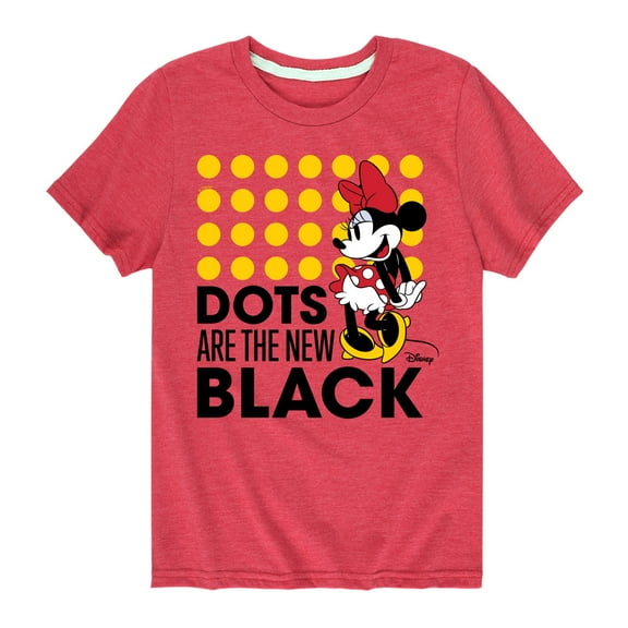 Disney - Mickey & Friends - Dots Are The New Black - Minnie Mouse - Toddler And Youth Short Sleeve Graphic T-Shirt