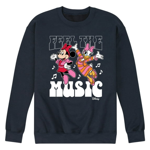 Disney - Mickey & Friends - Feel the Music - Daisy & Minnie Dances - Men's Crew Neck Fleece Pullover