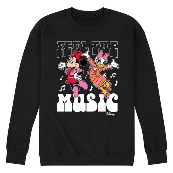 Disney - Mickey & Friends - Feel the Music - Daisy & Minnie Dances - Men's Crew Neck Fleece Pullover