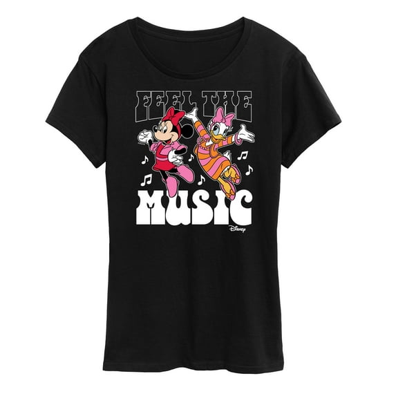 Disney - Mickey & Friends - Feel the Music - Daisy & Minnie Dances - Women's Short Sleeve Graphic T-Shirt