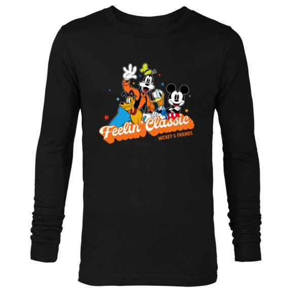 Disney Mickey & Friends Feelin’ Classic Retro Vintage - Long Sleeve T-Shirt for Men - Customized-Black