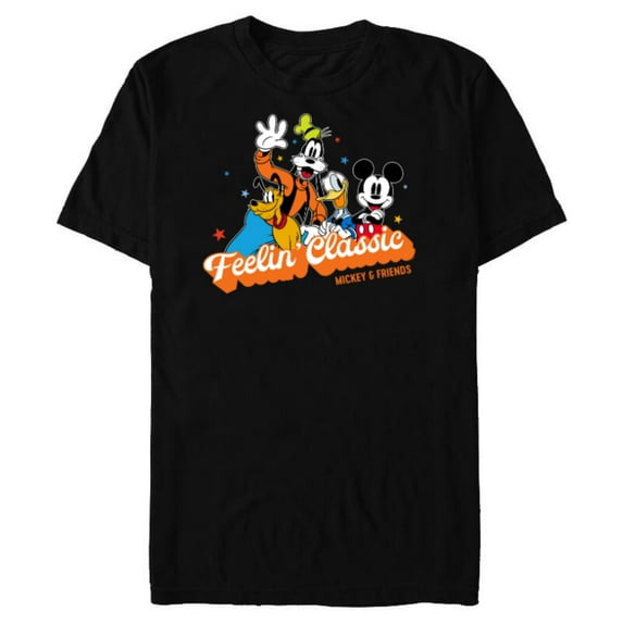 Disney Mickey & Friends Feelin’ Classic Retro Vintage - Short Sleeve Blended T-Shirt for Adults - Customized-Black