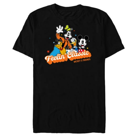 Disney Mickey & Friends Feelin’ Classic Retro Vintage - Short Sleeve Blended T-Shirt for Adults - Customized-Black