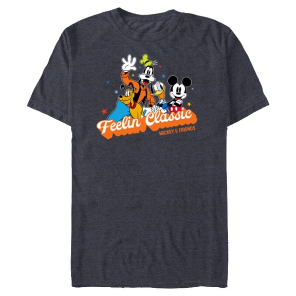 Disney Mickey & Friends Feelin’ Classic Retro Vintage - Short Sleeve Blended T-Shirt for Adults - Customized-Navy Heather