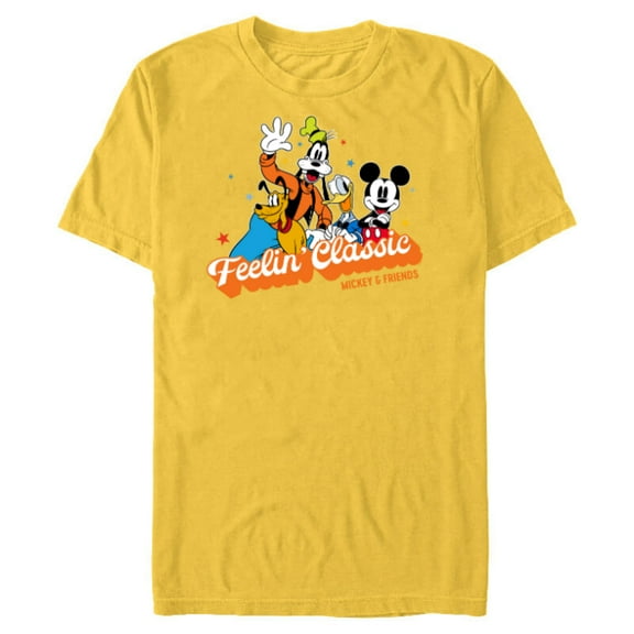 Disney Mickey & Friends Feelin’ Classic Retro Vintage - Short Sleeve Blended T-Shirt for Adults - Customized-Yellow