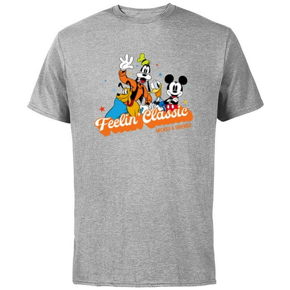 Disney Mickey & Friends Feelin’ Classic Retro Vintage - Short Sleeve Cotton T-Shirt for Adults - Customized-Athletic Heather