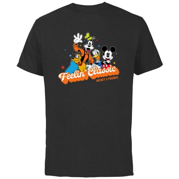 Disney Mickey & Friends Feelin’ Classic Retro Vintage - Short Sleeve Cotton T-Shirt for Adults - Customized-Black