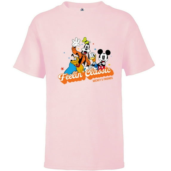 Disney Mickey & Friends Feelin’ Classic Retro Vintage - Short Sleeve T-Shirt for Kids - Customized-Soft Pink