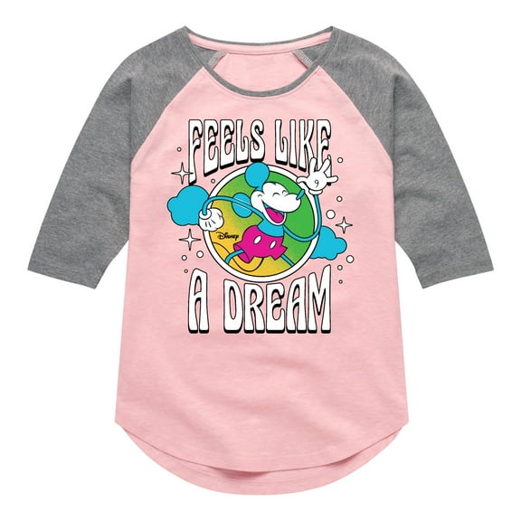 Disney - Mickey & Friends - Feels Like a Dream - Toddler And Youth Girls Raglan Graphic T-Shirt
