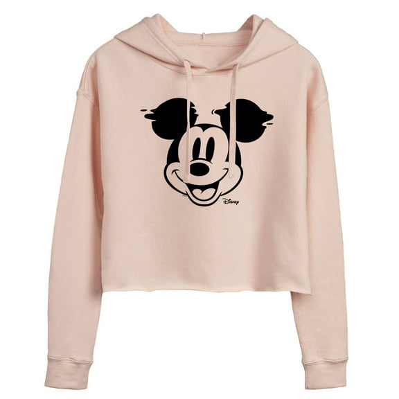 Disney - Mickey & Friends - Glitch - Juniors Cropped Pullover Hoodie