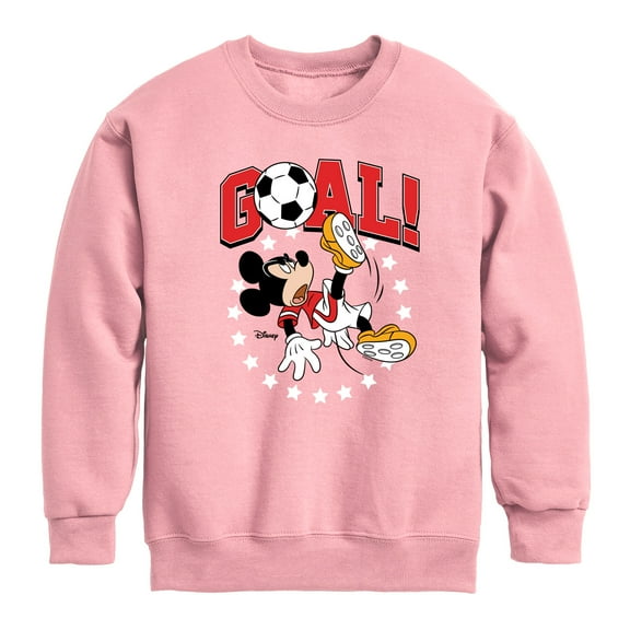 Disney - Mickey & Friends - Goal - Mickey Plays Soccer - Toddler And Youth Crewneck Fleece Sweatshirt