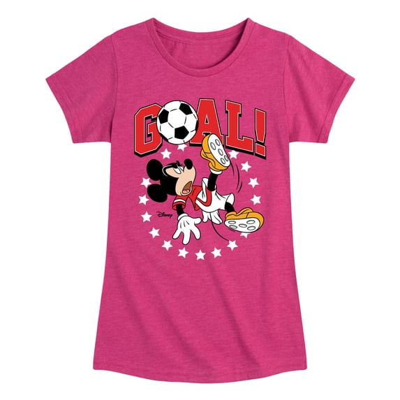 Disney - Mickey & Friends - Goal - Mickey Plays Soccer - Toddler And Youth Girls Short Sleeve Graphic T-Shirt