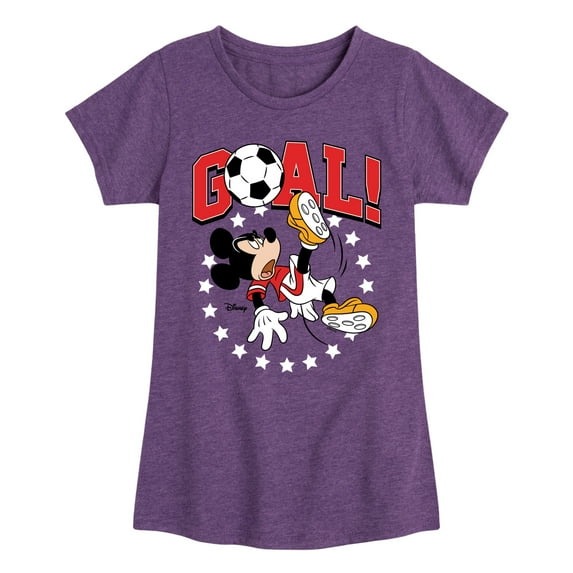Disney - Mickey & Friends - Goal - Mickey Plays Soccer - Toddler And Youth Girls Short Sleeve Graphic T-Shirt