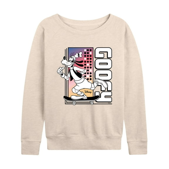 Disney - Mickey & Friends - Goofy Skateboarding Away - Women's Lightweight French Terry Long Sleeve Shirt