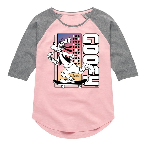Disney - Mickey & Friends - Goofy - Skater - Toddler And Youth Girls Raglan Graphic T-Shirt