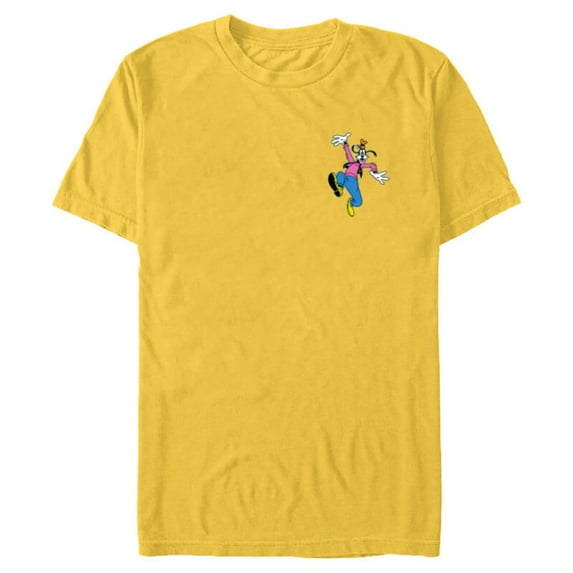Disney Mickey & Friends Goofy Small Pose - Short Sleeve Blended T-Shirt for Adults - Customized-Yellow
