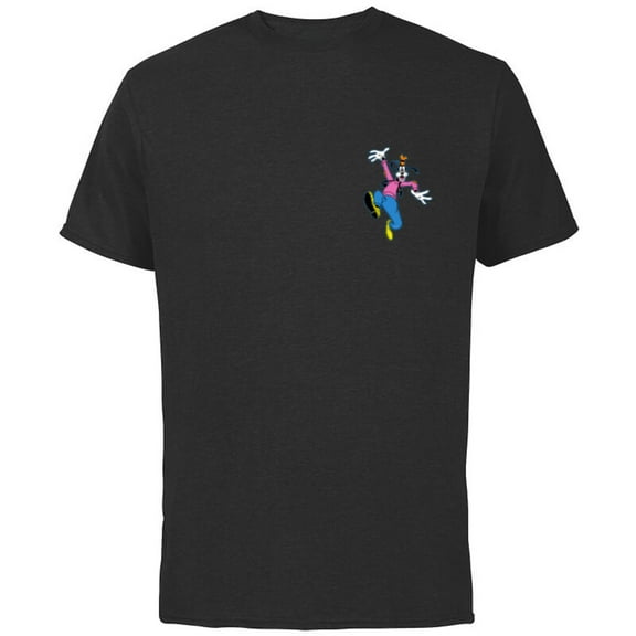Disney Mickey & Friends Goofy Small Pose - Short Sleeve Cotton T-Shirt for Adults - Customized-Black