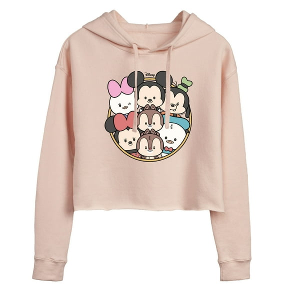 Disney - Mickey Friends Group - Juniors Cropped Pullover Hoodie